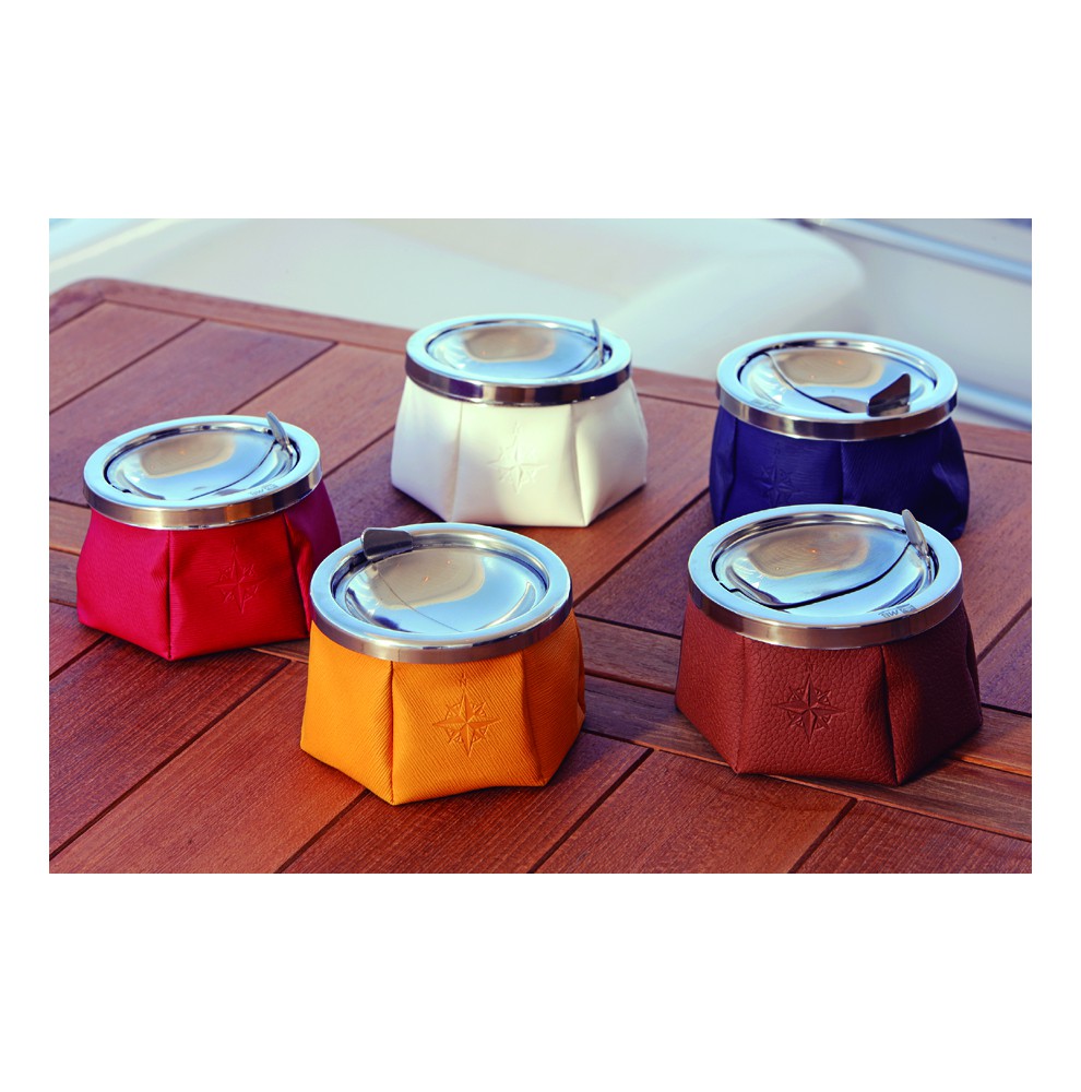 Cendrier blanc de bateau simili cuir