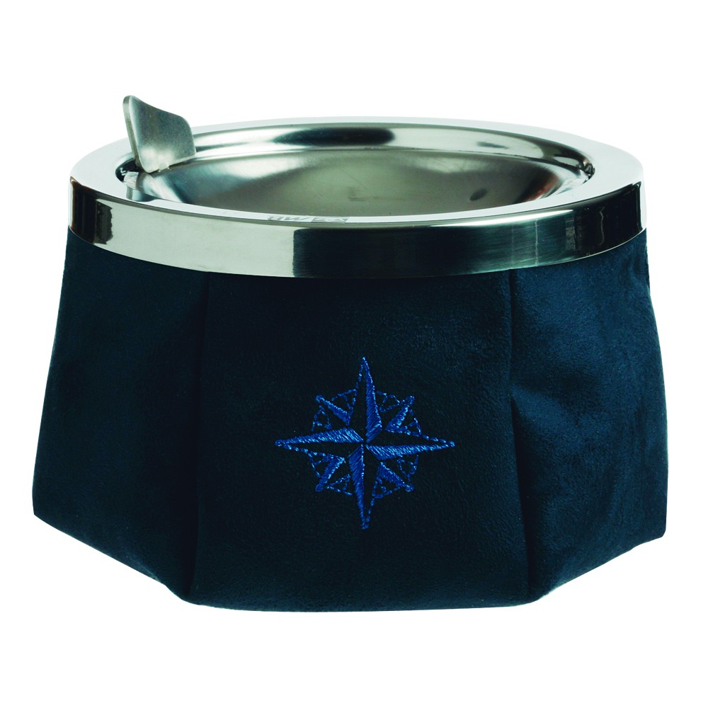 Cendrier bleu en daim de bateau