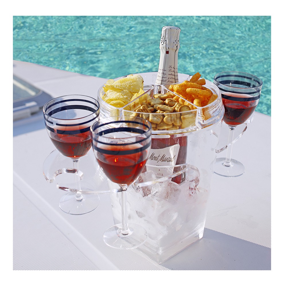 Set à champagne : seau + porte-flûtes + coupelles aperitif