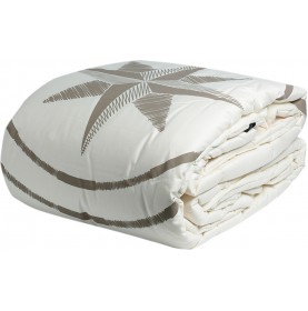 Couette chaude écrue 270x140cm motif rose des vents