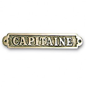Plaque décorative en laiton " CAPITAINE "