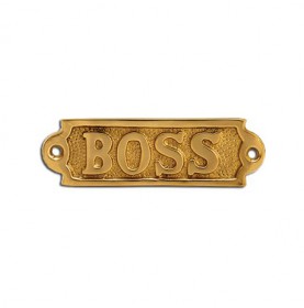 Plaque décorative en laiton " BOSS "