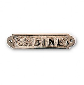 Plaque décorative en laiton " CABINE "