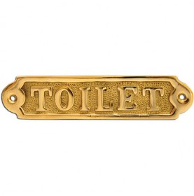 Plaque décorative en laiton " TOILET "