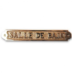 Plaque décorative en laiton " SALLE DE BAIN "