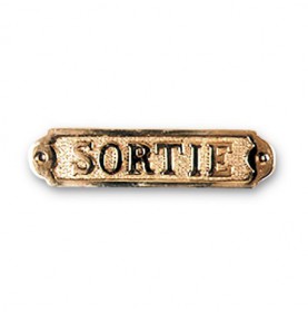 Plaque décorative en laiton " SORTIE "