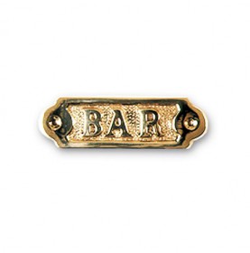 Plaque décorative en laiton " BAR "