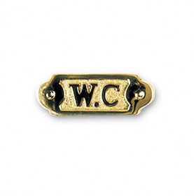 Plaque décorative en laiton " WC "