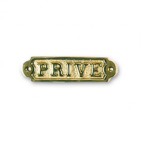 Plaque décorative en laiton "PRIVE "