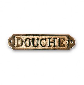 Plaque décorative en laiton " DOUCHE "