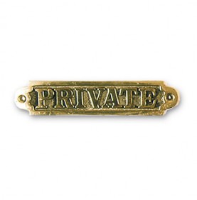 Plaque décorative en laiton " PRIVATE "
