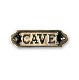 Plaque décorative en laiton " CAVE "