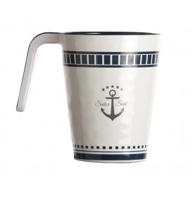 Set de 6 mugs blancs avec motif ancre