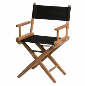 Chaise Metteur en scène classique en teck avec assise noire