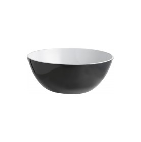 Saladier en mélamine avec cercle antidérapant blanc/anthracite