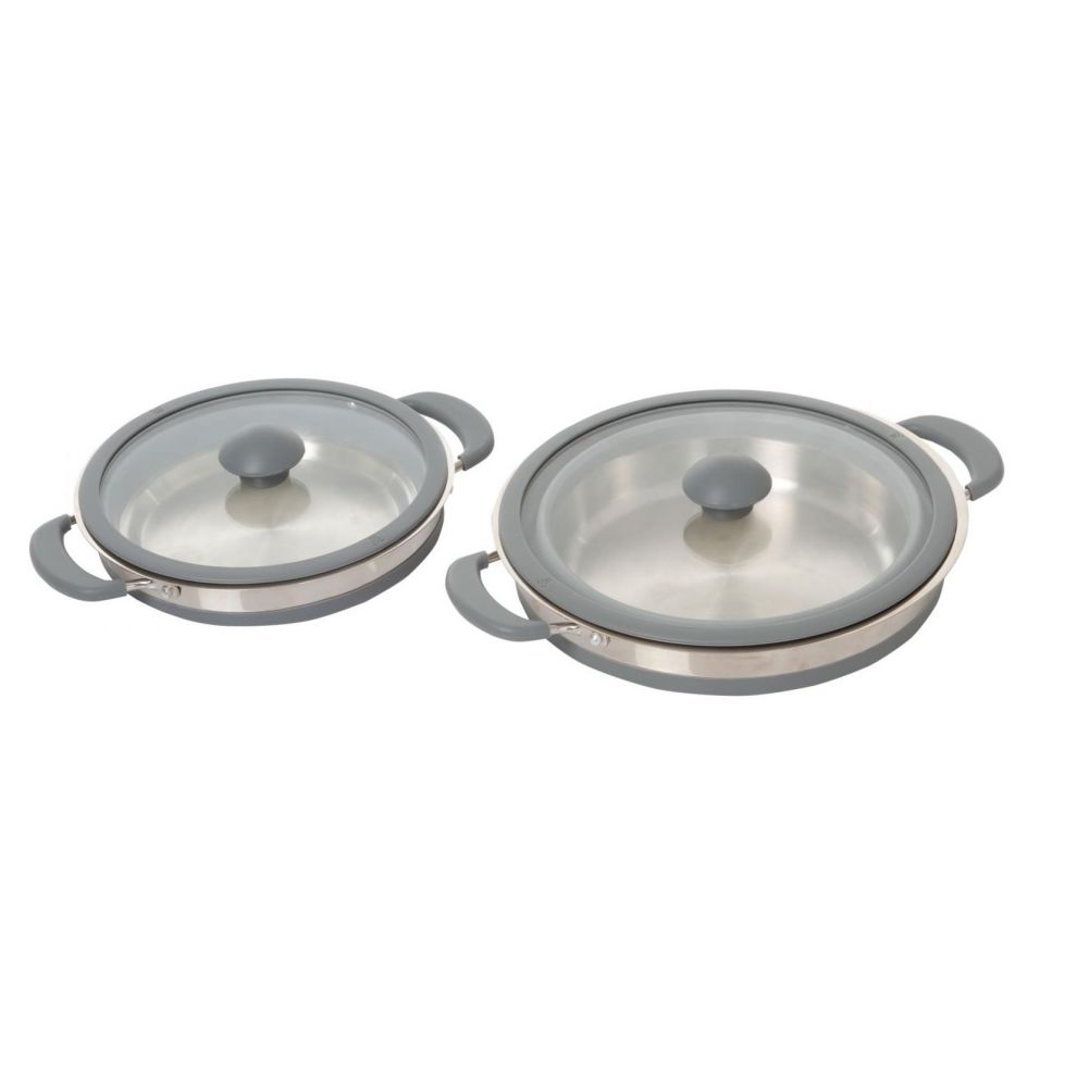 Casserole rétractable en silicone & inox Ø 20 ou 24cm
