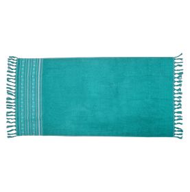 Serviette de plage 100 x 180 cm en 100 % coton bleu marine