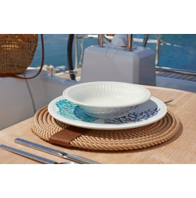 Grande assiette en mélamine décoré de motifs coraux