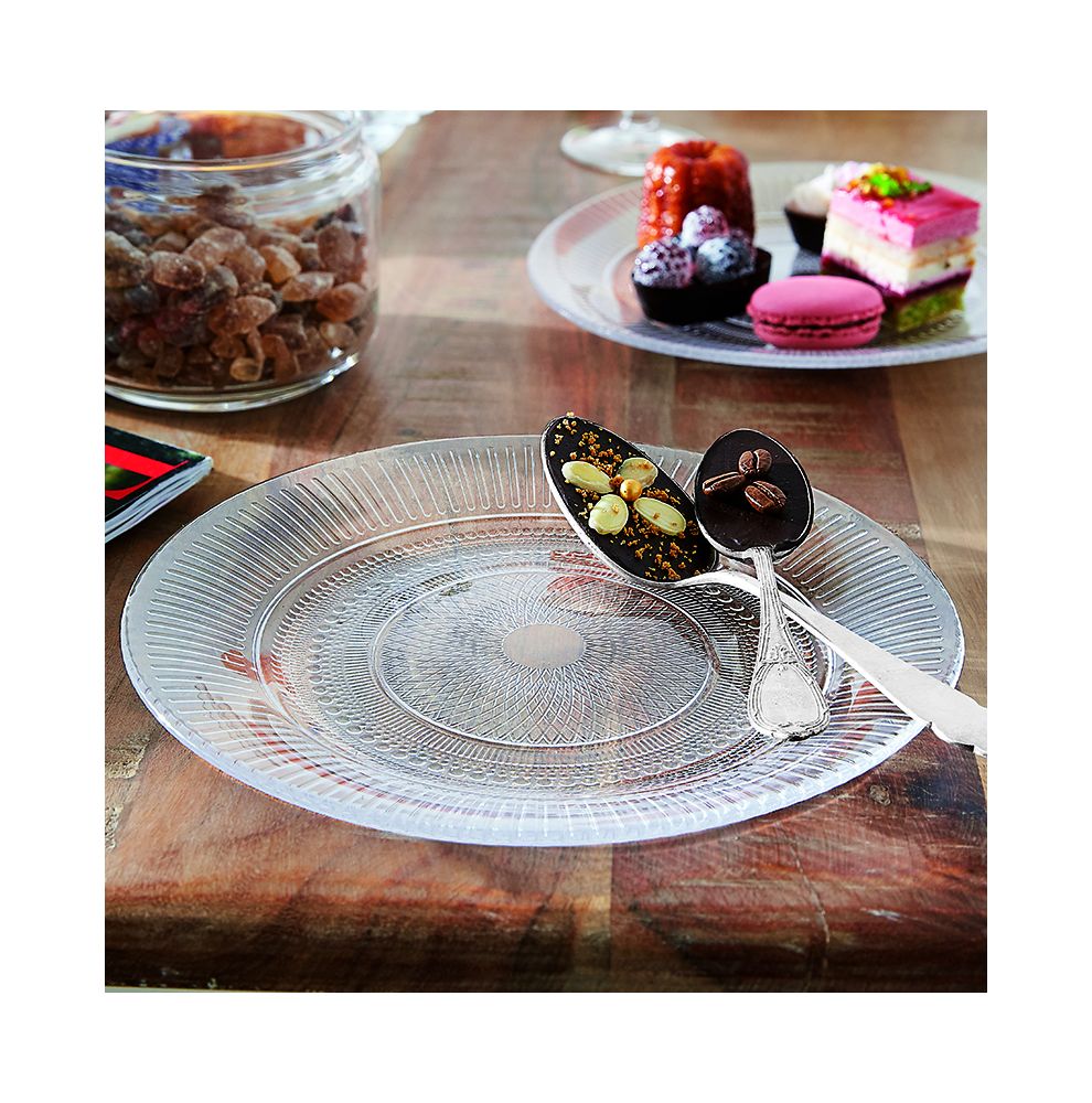 Assiette plate en verre trempé haute résistance Ø 25cm