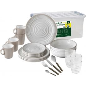 Grand pack vaisselle mélamine effet céramique 4 pers. 36 pièces