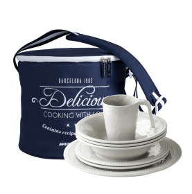 Service de vaisselle pour 4 personnes - " HARMONY " coloris beige