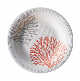 Grande assiette en mélamine décoré de motifs coraux