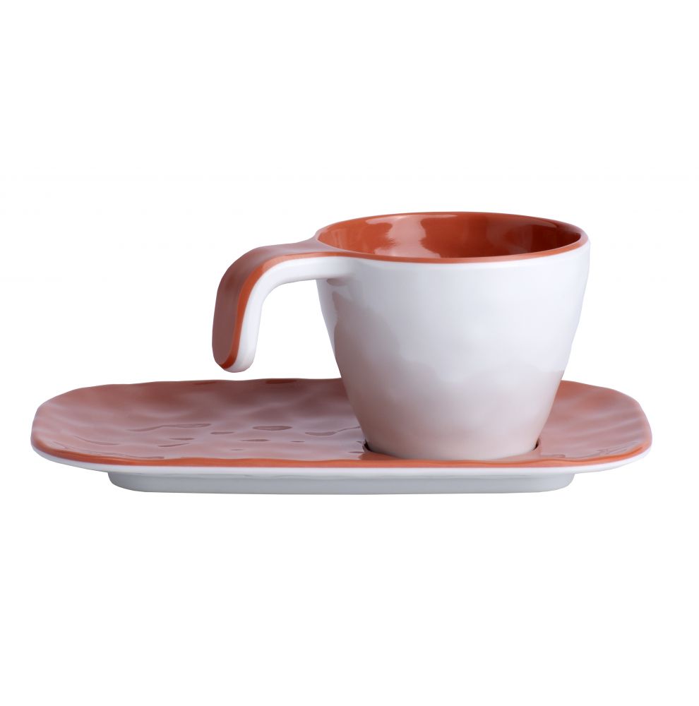 6 tasses expresso et soucoupes en mélamine aspect céramique - 6 coloris 6 tasses expresso et soucoupes en mélamine aspect céramique - 6 coloris
