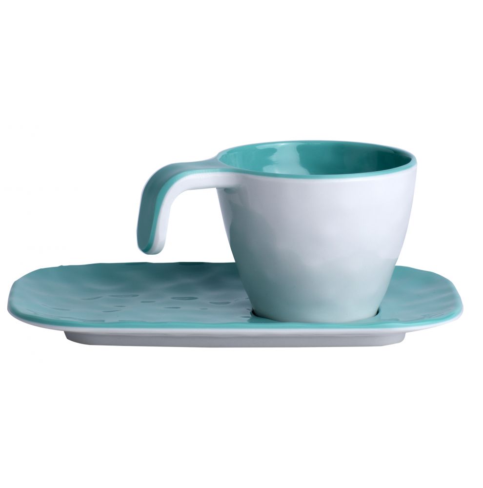 6 tasses expresso et soucoupes en mélamine aspect céramique - 6 coloris 6 tasses expresso et soucoupes en mélamine aspect céramique - 6 coloris