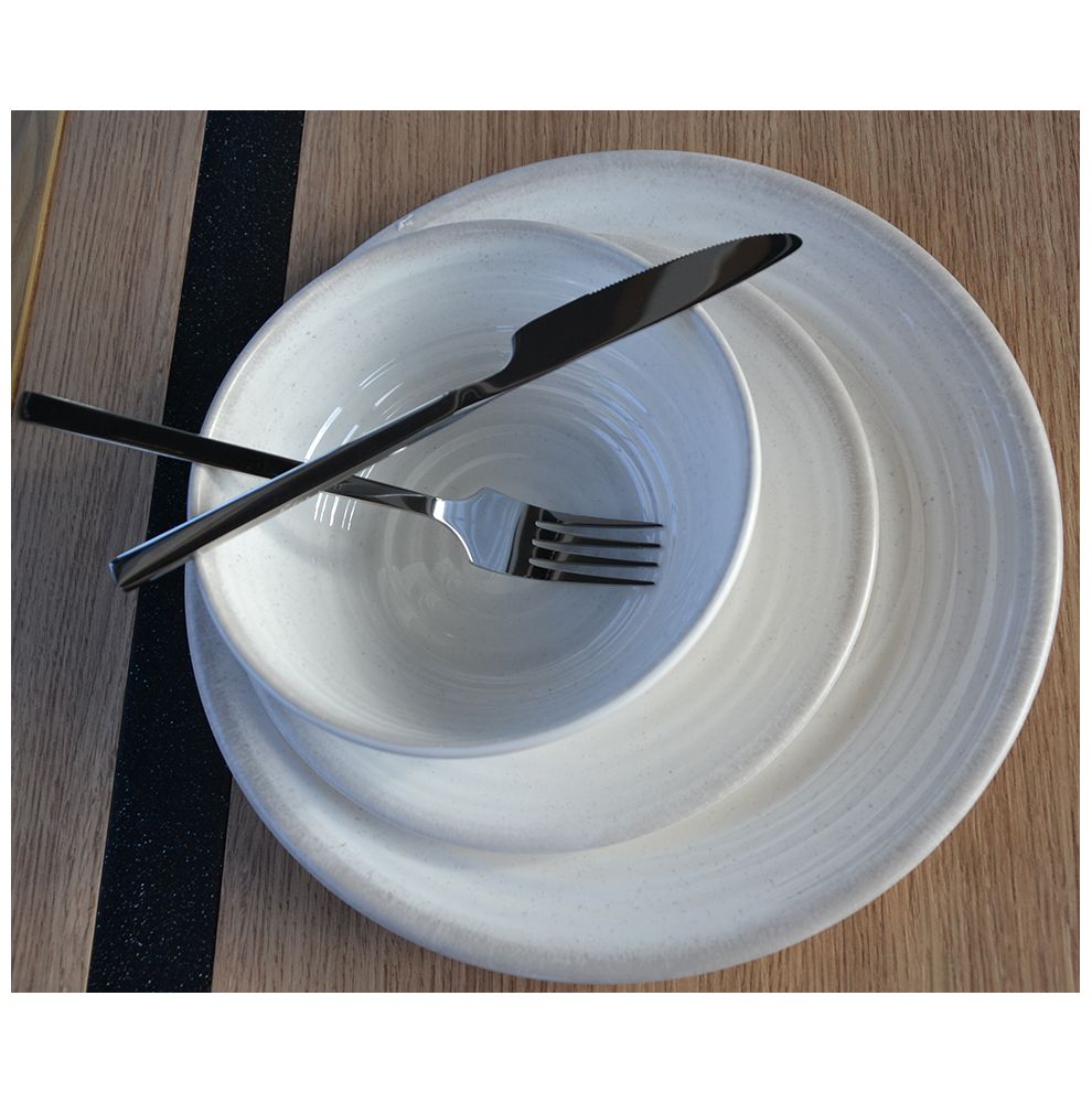 Assiette creuse en mélamine antidérapante aspect céramique Ø 21cm