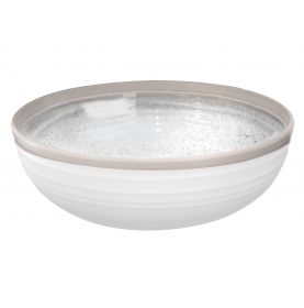 Saladier en mélamine avec cercle antidérapant blanc/beige