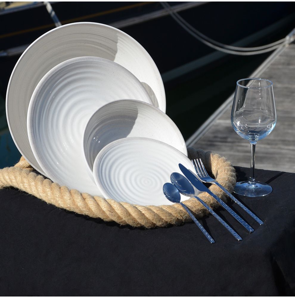 Assiette creuse en mélamine antidérapante aspect céramique Ø 21cm