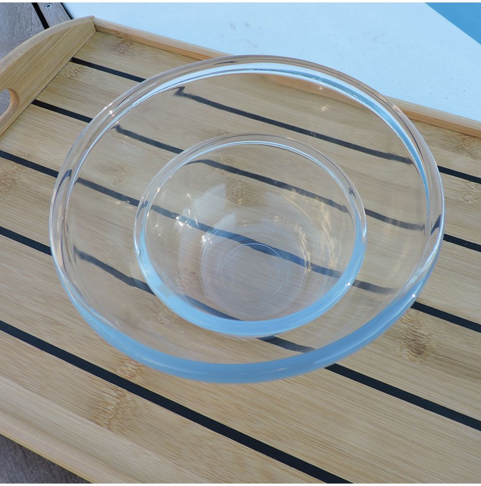Saladier en verre trempé transparent Ø 18 cm