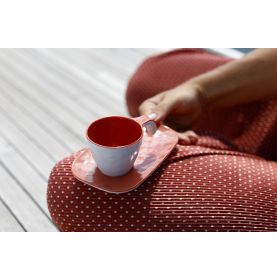 6 tasses expresso et soucoupes en mélamine aspect céramique - 6 coloris
