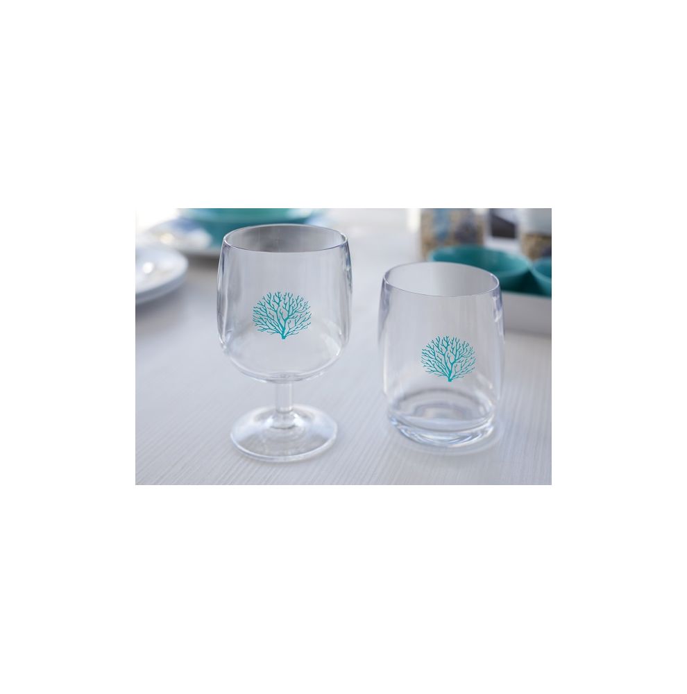 6 verres à eau en Ecozen motif corallien - 2 coloris