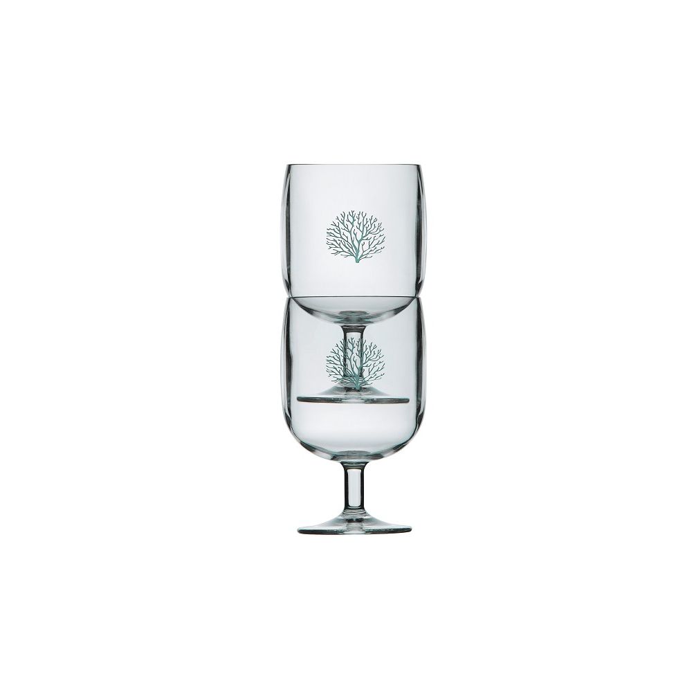 Lot de 6 verres à pied Ecozen incassable motif corail