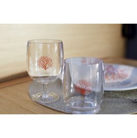 Lot de 6 verres à pied Ecozen incassable motif corail