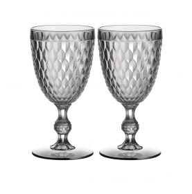 2 verres à vin diamant noirs transparents incassables