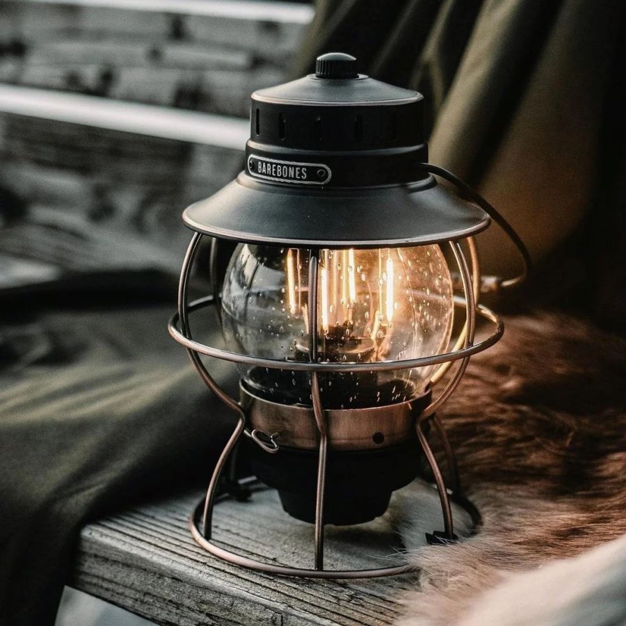 Lampe tempête baladeuse LED rechargeable couleur bronze
