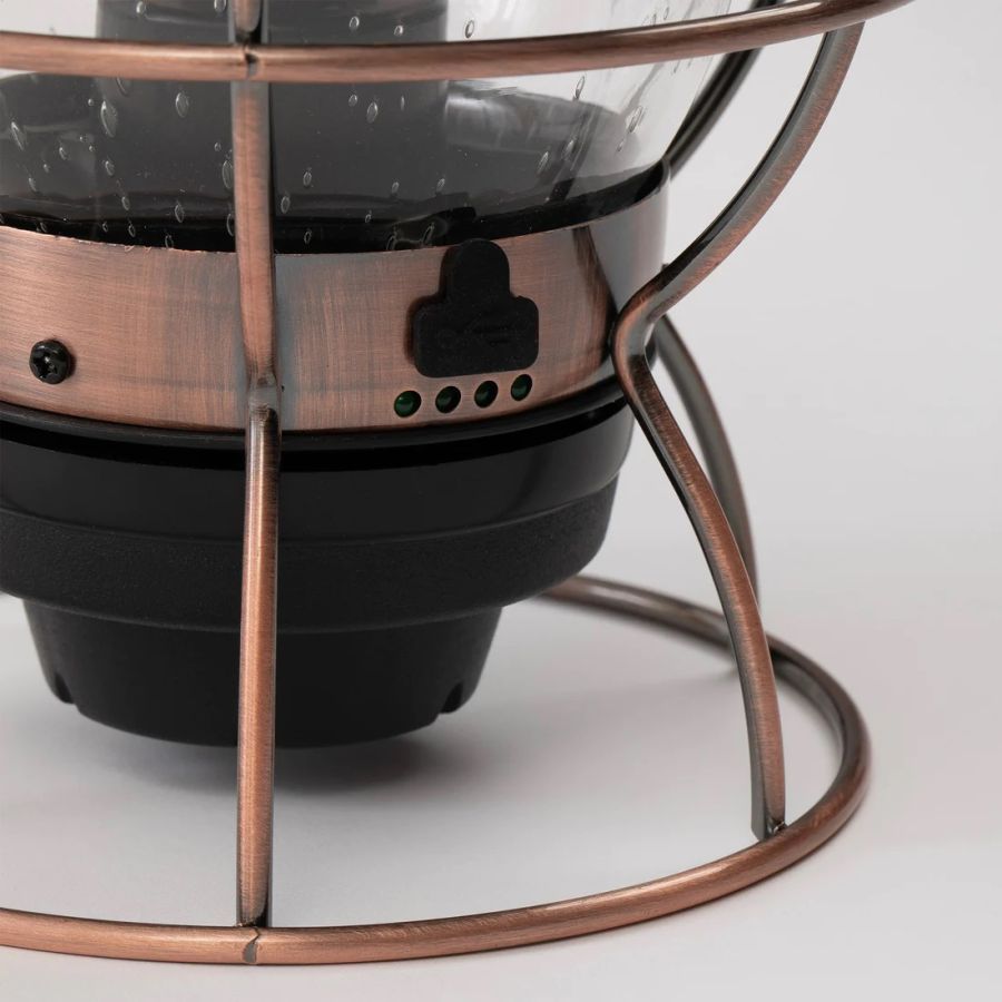 Lampe tempête baladeuse LED rechargeable couleur bronze