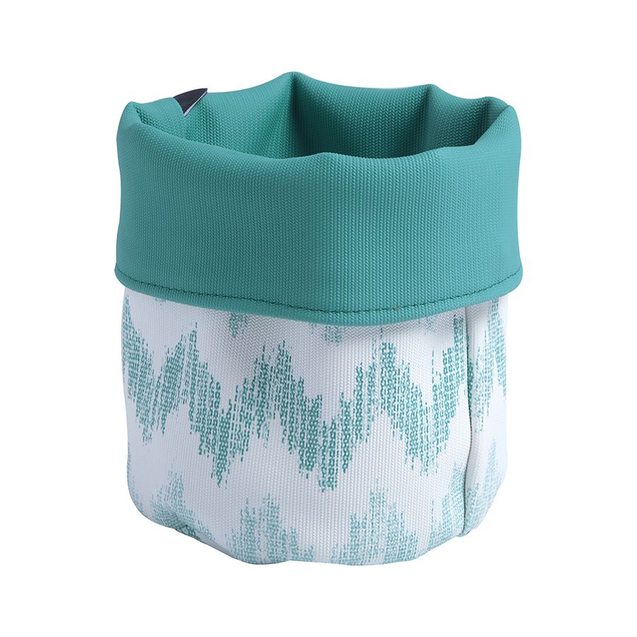 Panière souple déperlante turquoise et blanche - 3 tailles