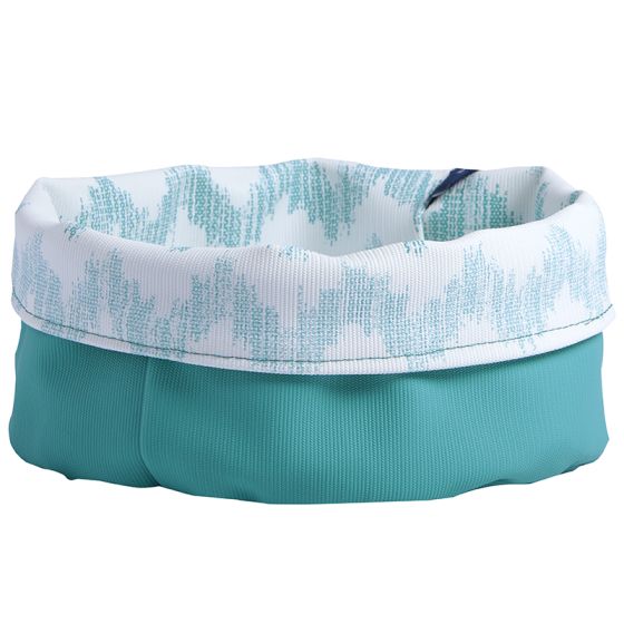 Panière souple déperlante turquoise et blanche - 3 tailles