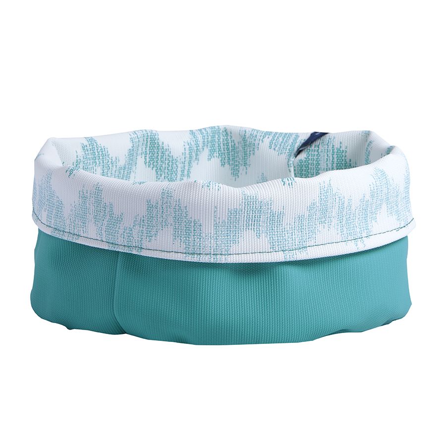 Panière souple déperlante turquoise et blanche - 3 tailles