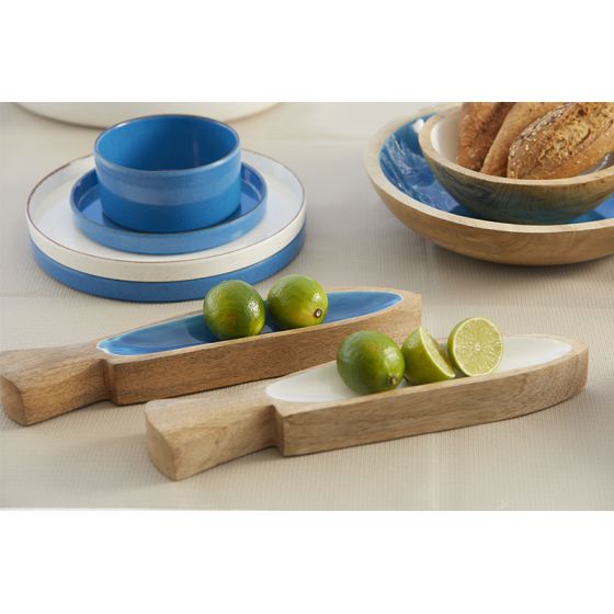 Sardine décorative vide poche en bois de manguier - 3 coloris